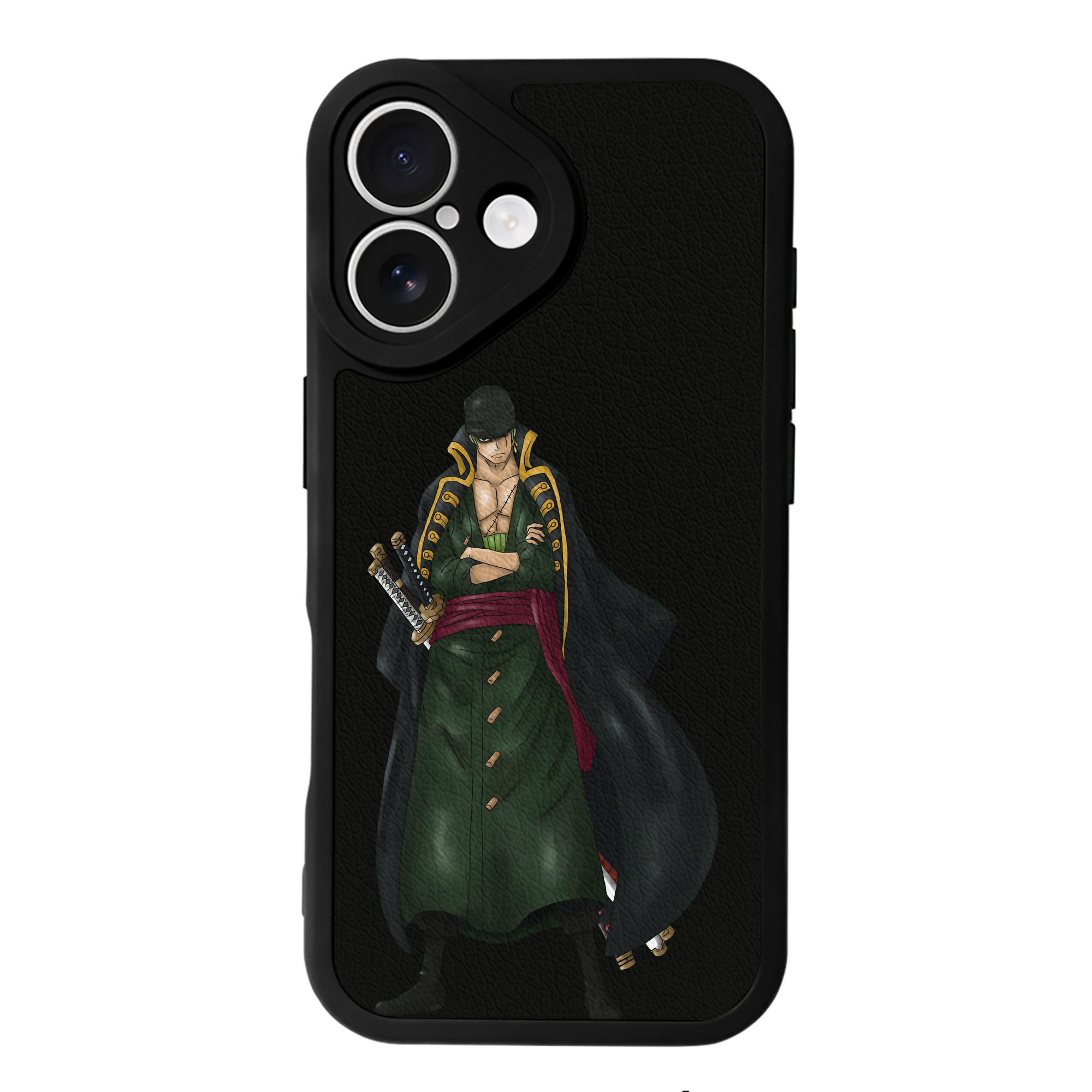 （画像用） ワンピース ロロノア・ゾロ ONE PIECE Roronoa Zoro 【iPhone 16シリーズ対応】シリコンスマホケース（レザー調） 材質：シリコン